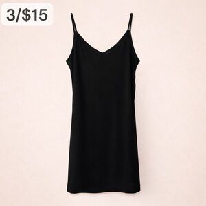Windsor Black Slip Dress Medium Spaghetti Strap Rayon Stretch Minimalist 3/$15